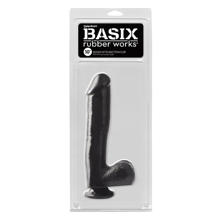 PD Basix 10in Dong Balls & Suction Blk