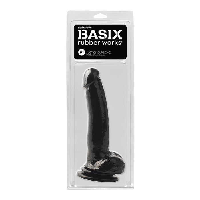 PD Basix 9in Thicky Balls & Suction Blk