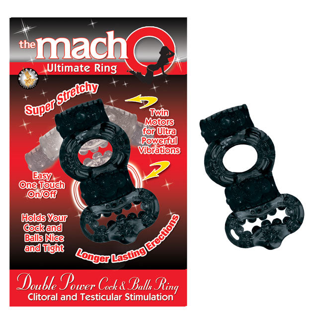 Macho 2X Power Cock/Ball Ring (Black)
