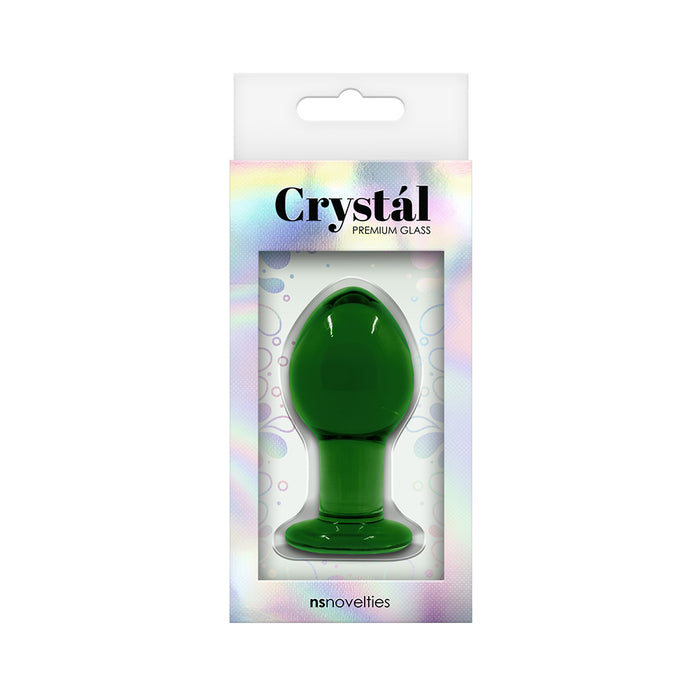 Crystal Glass Anal Plug Medium Green